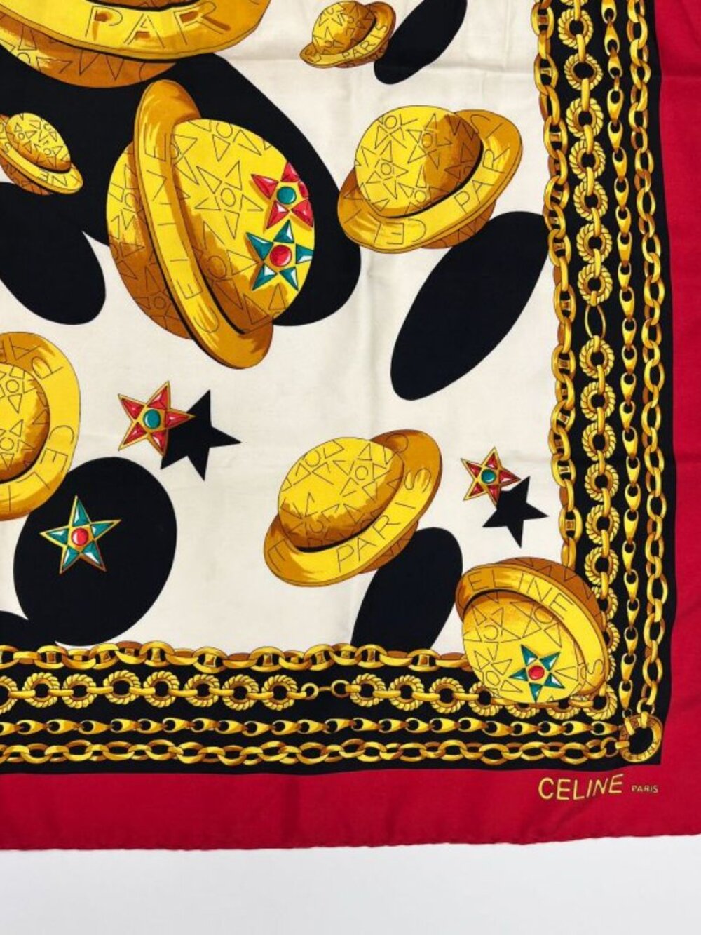 Celine Large Scarf Silk Multicolor Vintage - Picture 4 of 16